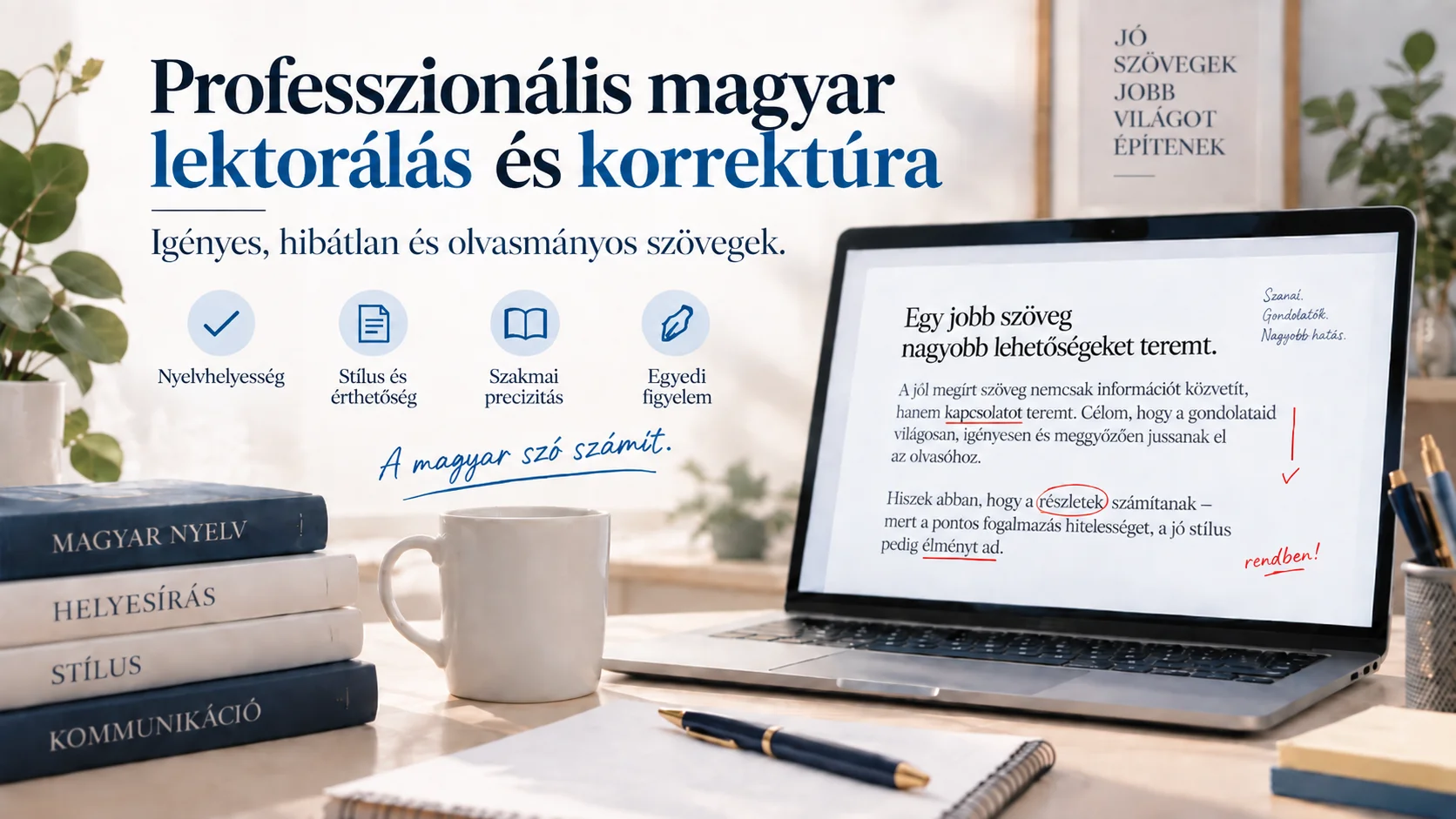Professzionális magyar lektorálás és korrektúra