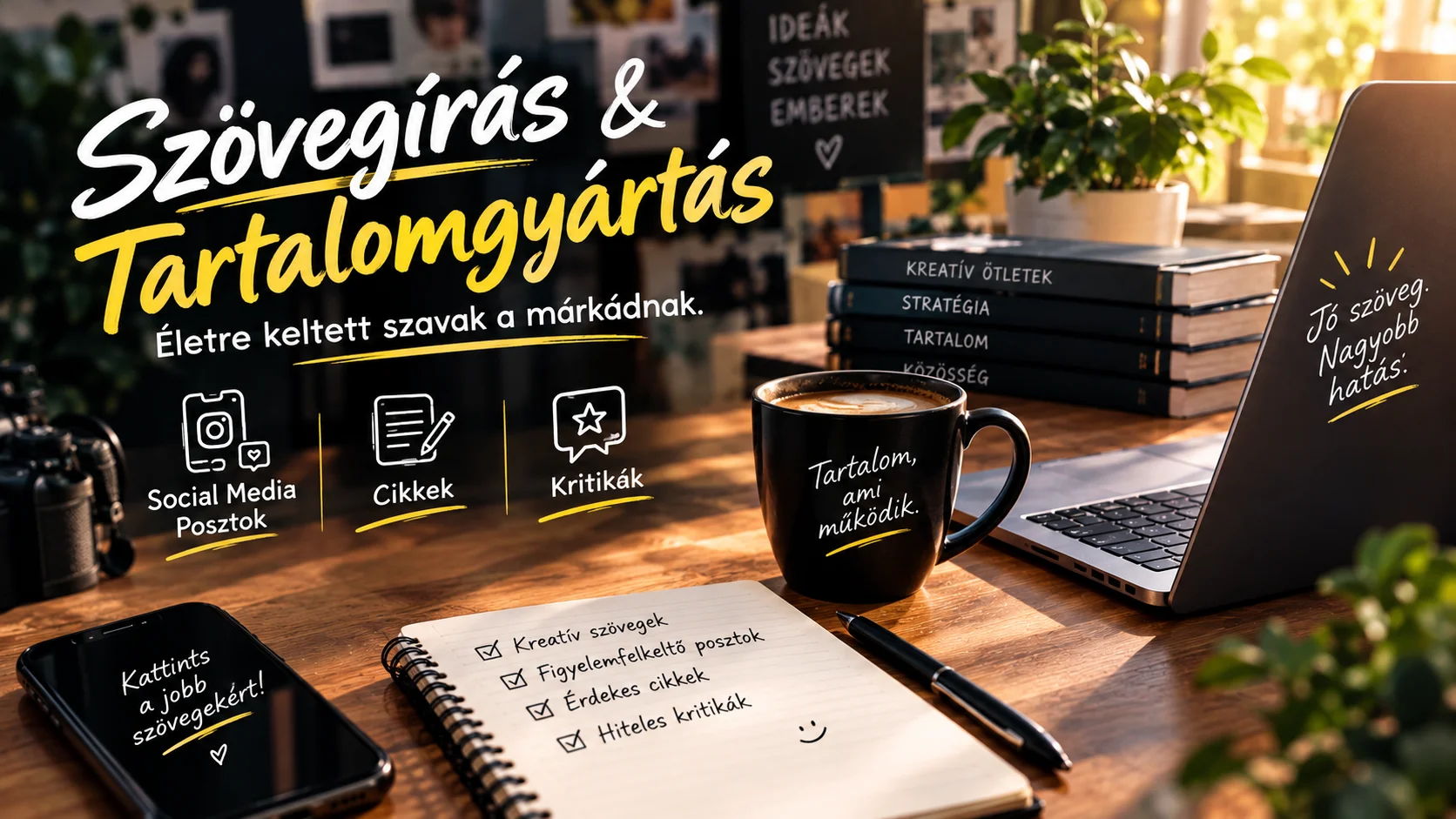 Közösségi médiára poszt írás, cikkek és kritikák készitése
